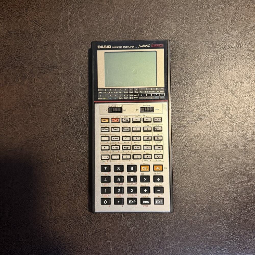 Vintage Casio fx-8000G Scientific Graphics Calculator Tested Working New Battery
